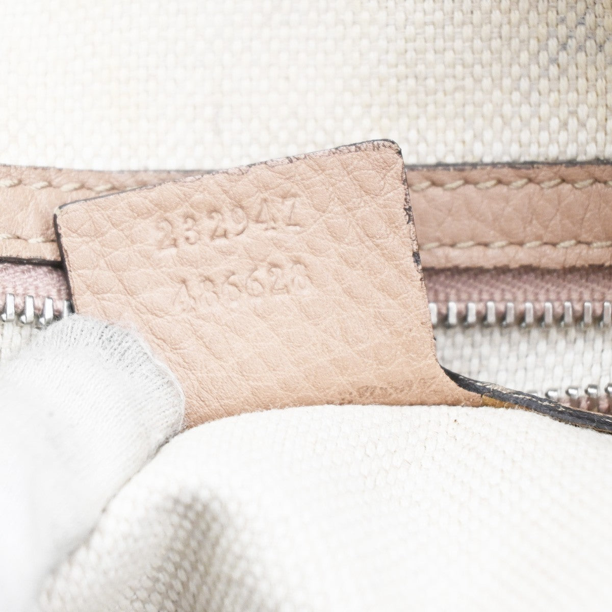 GUCCI Logo Bamboo GG Shoulder Hand Bag Canvas Leather Beige Pink Italy 32MA171