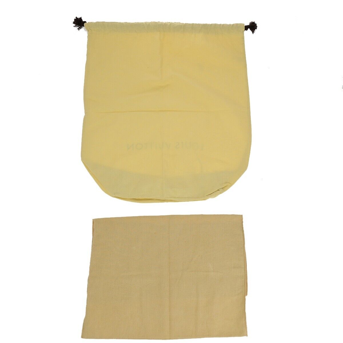 LOUIS VUITTON Logo 10 Set Dust Bag Drawstring Canvas Cotton Beige Brown 08EB498