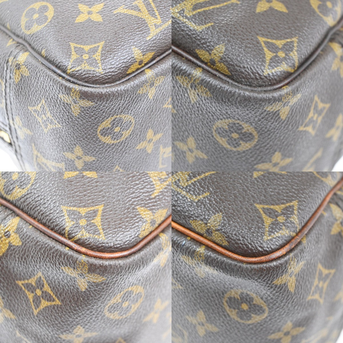 LOUIS VUITTON LV Logo Deauville Hand Bag Monogram Leather Brown M47270 69KC501