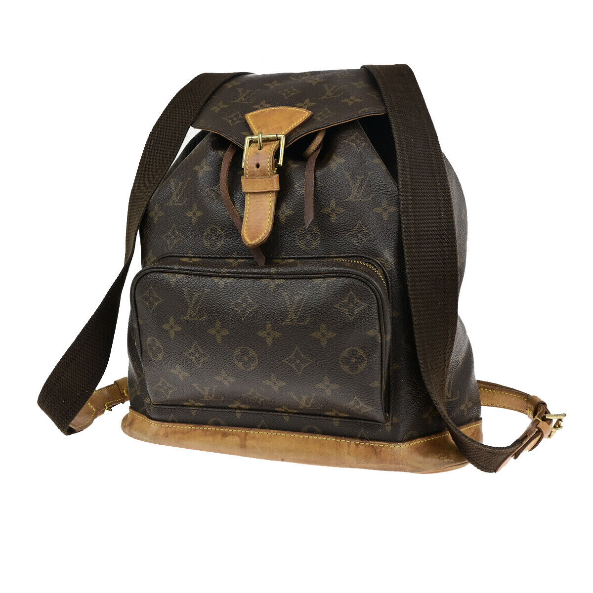 LOUIS VUITTON Montsouris GM Backpack Bag Monogram Leather Brown M51135 79YF441