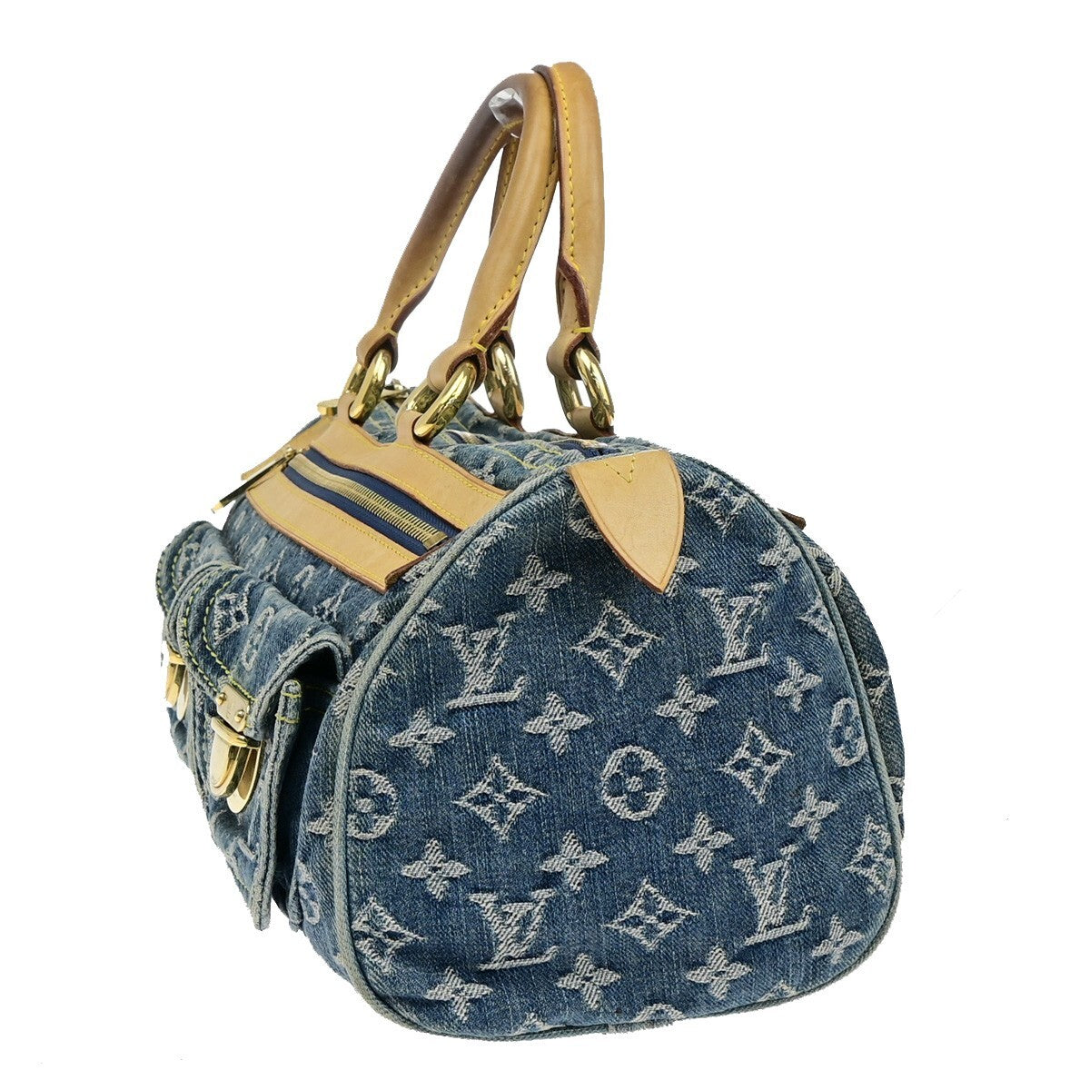 LOUIS VUITTON Neo Speedy Hand Bag Monogram Denim Leather Blue M95019 635RL005