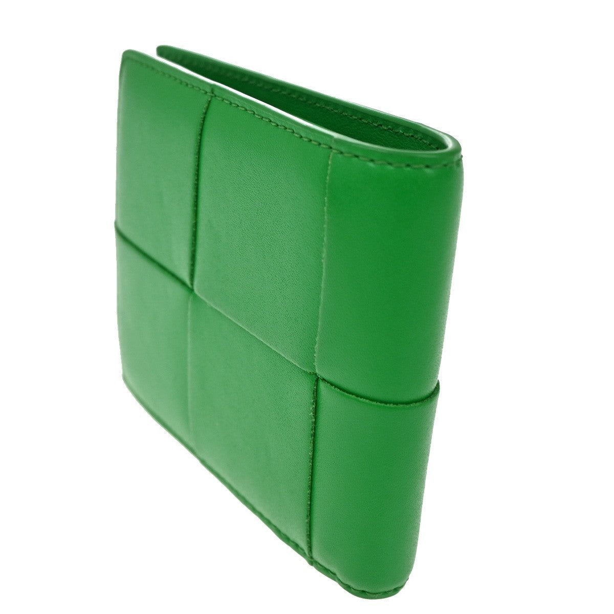 BOTTEGA VENETA Logo Intrecciato Bifold Wallet Purse Leather Green Italy 87RL575