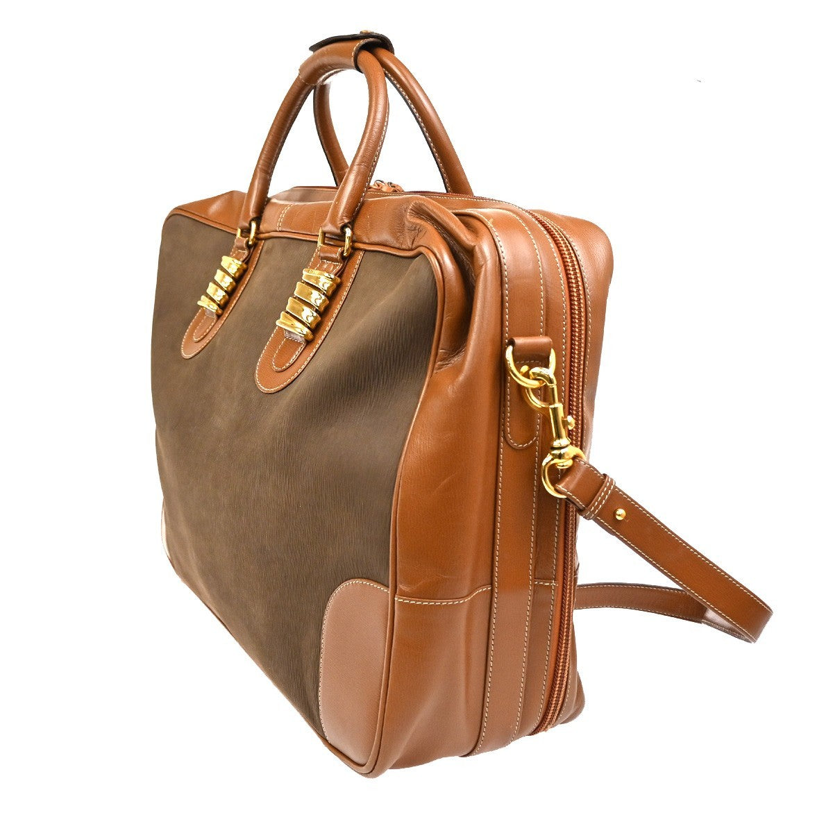 LOEWE LOGO Velazquez Travel 2Way Shoulder Hand bag Suede Leather Brown 31TA577