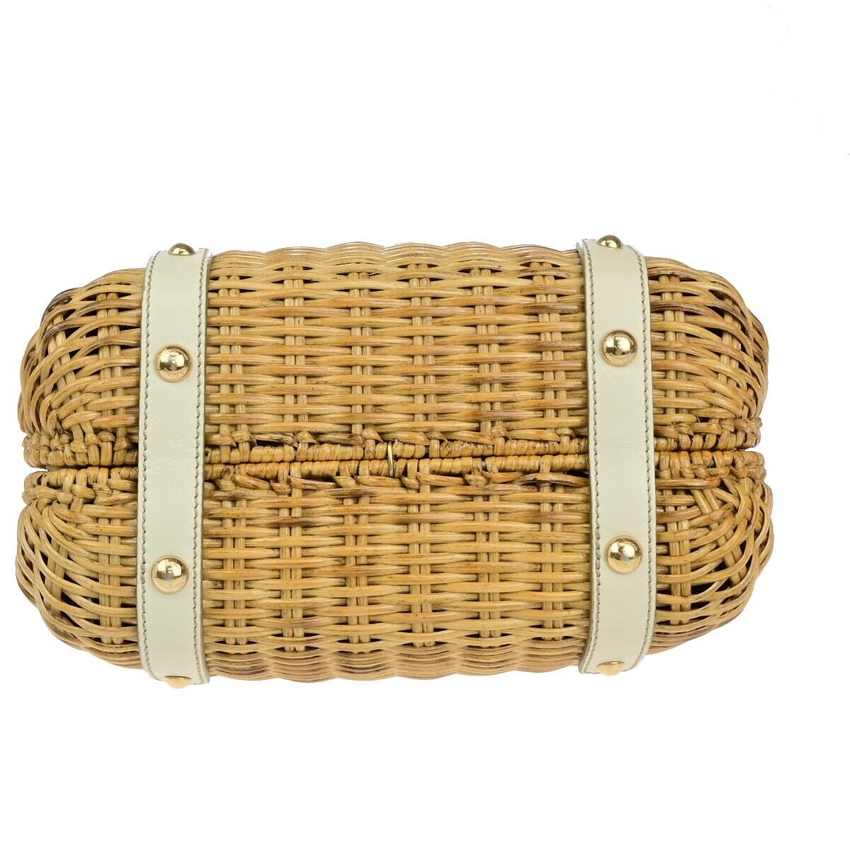 SALVATORE FERRAGAMO Basket Gancini 2Way Shoulder Bag Straw Leather BN WE 88EC604