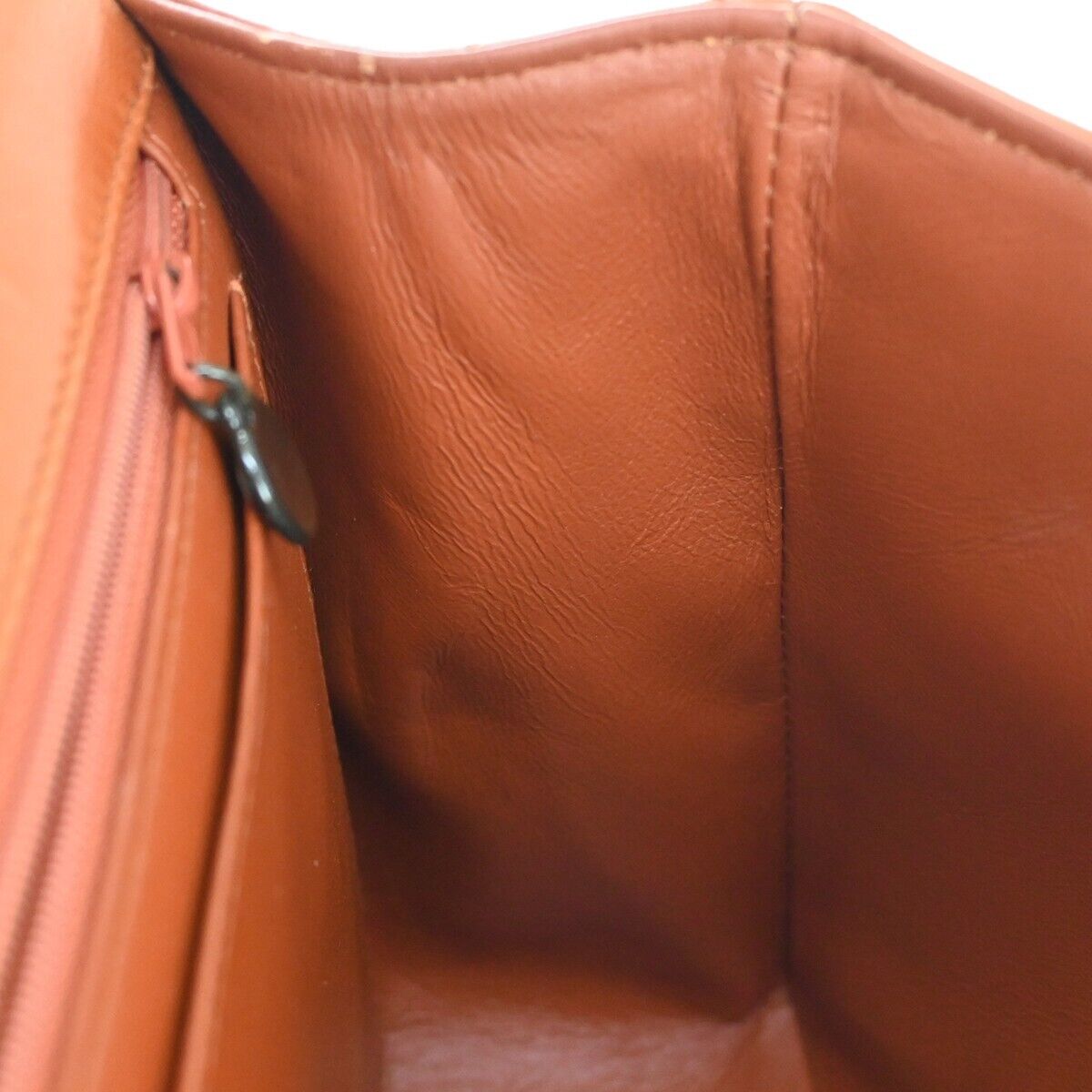CHANEL CC Matelasse 30 Chain Shoulder Bag Leather Orange Brown Vintage 646HB609