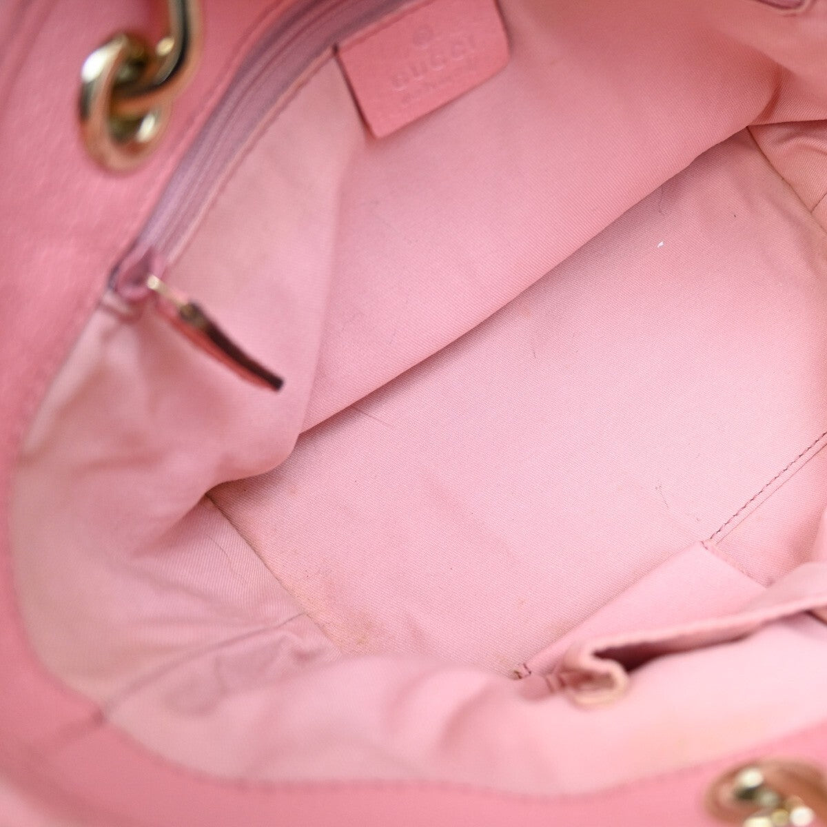 GUCCI Logo GG Pattern Mini Hand Tote Bag Canvas Leather Brown Pink 34FB571