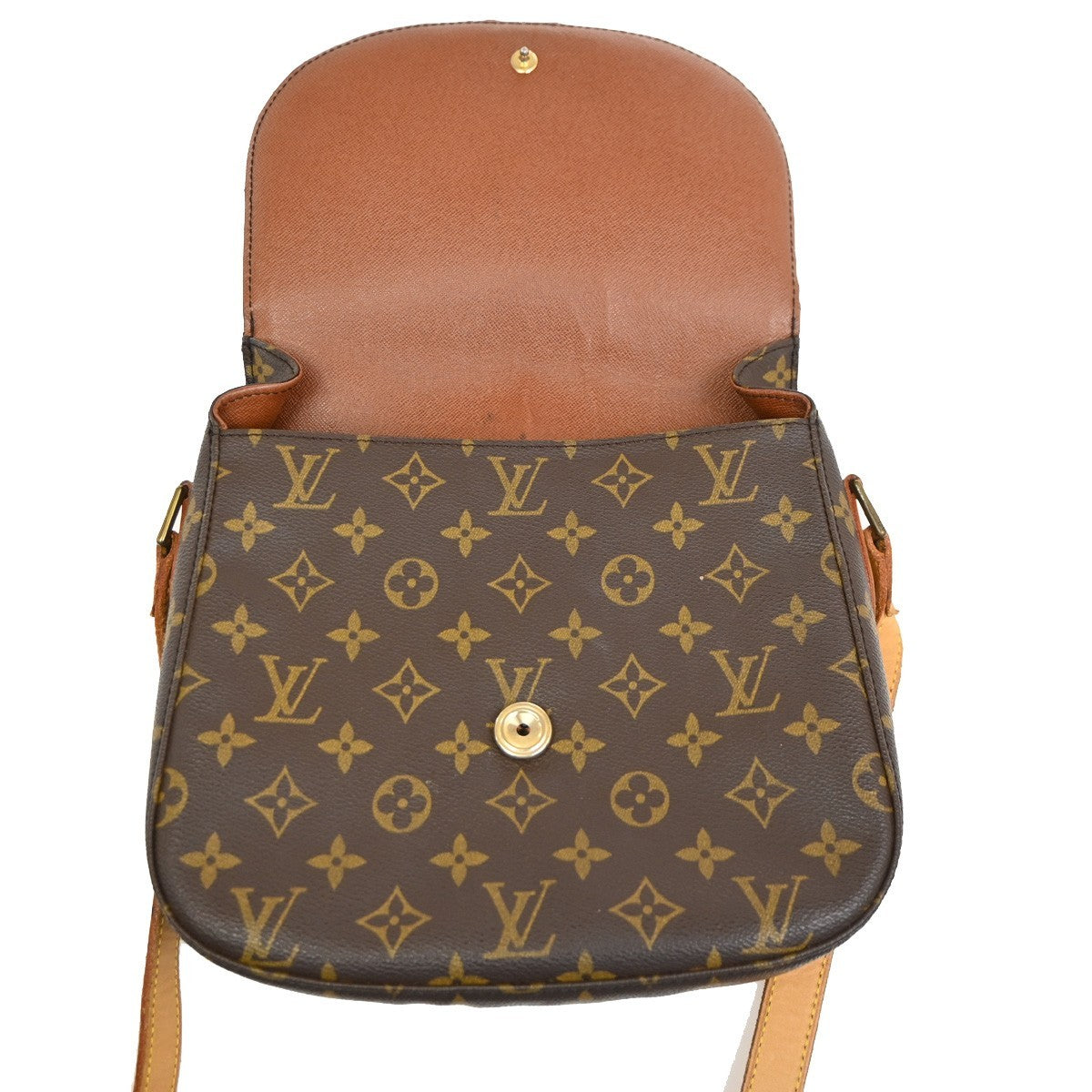 LOUIS VUITTON Saint Cloud GM Shoulder Bag Monogram Leather Brown M51242 35PA073