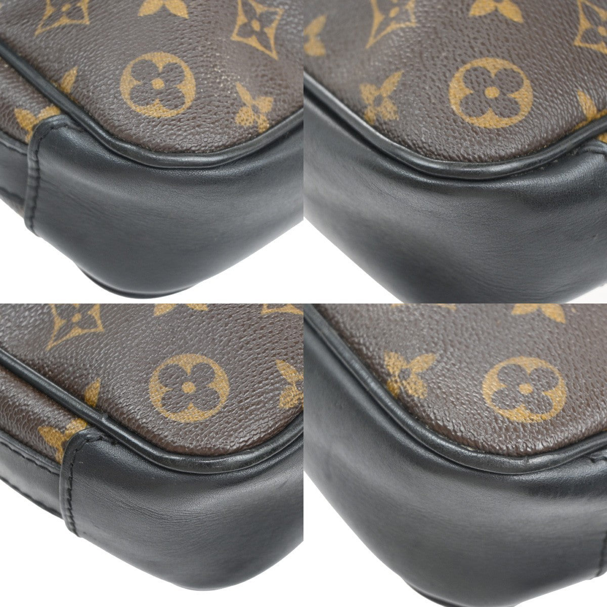 LOUIS VUITTON Bass PM Shoulder Bag Monogram Macassar Brown Black M56717 74KB554