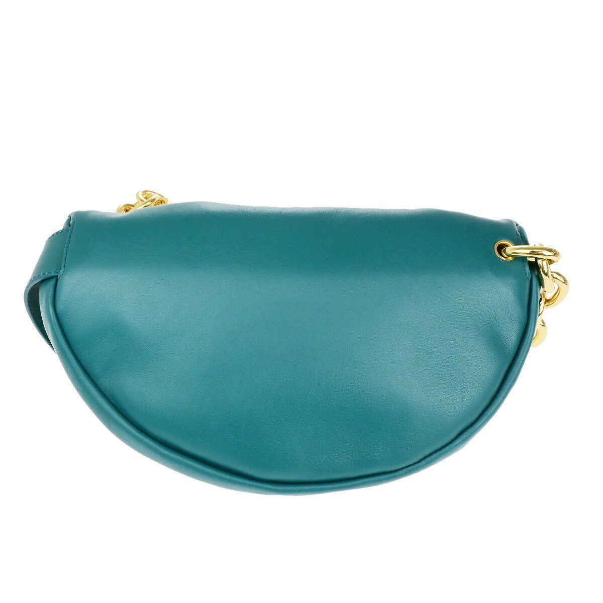 BOTTEGA VENETA Logo The Chain Pouch Body Shoulder Bag Leather Green GHW 609RK531