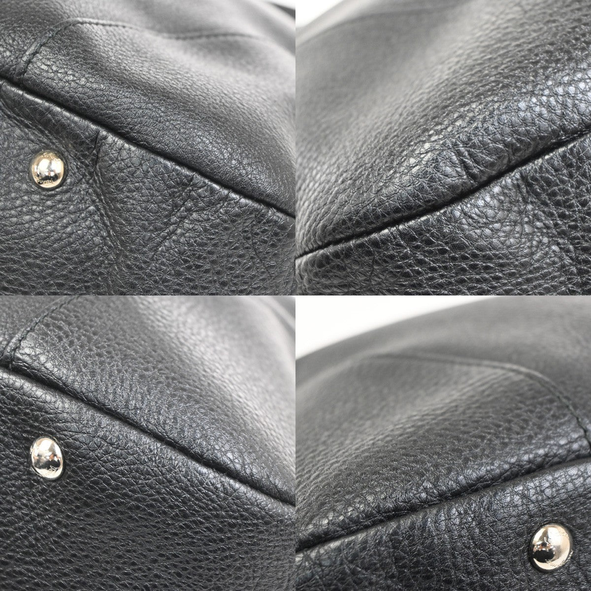 SALVATORE FERRAGAMO Gancini Tote Handbag Leather Black Italy SHW 30KC968