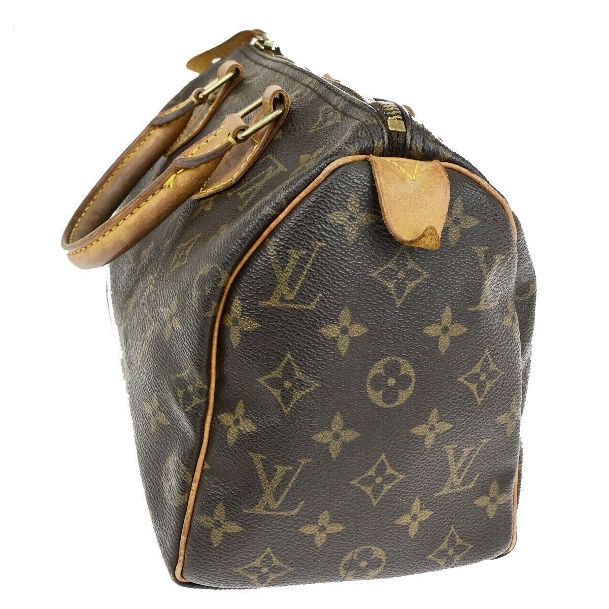 LOUIS VUITTON Speedy 25 Travel Hand Bag Monogram Leather Brown M41528 88ED108