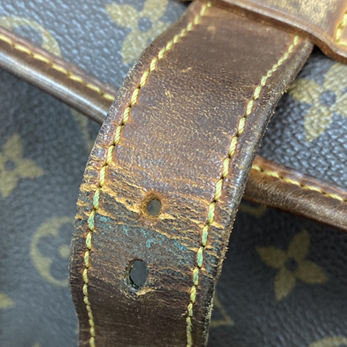 LOUIS VUITTON Logo Marne Shoulder Bag Monogram Leather Brown M51369 33KB603