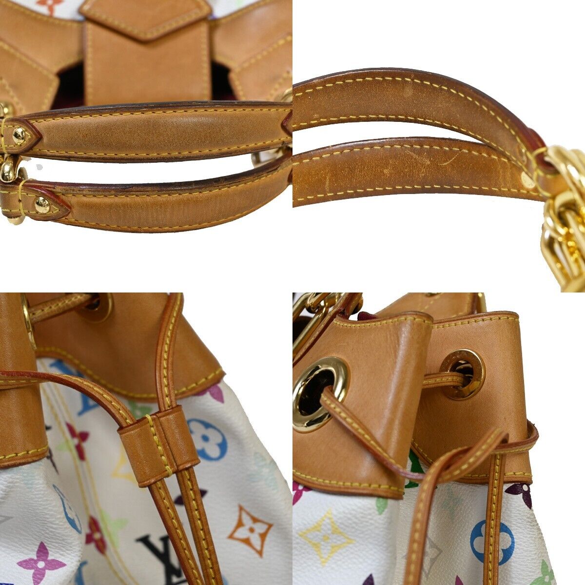 LOUIS VUITTON Ursula Chain Hand Bag Monogram Multi Leather White M40123 57EA904