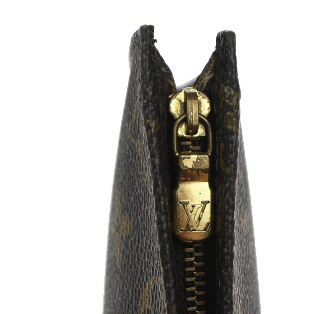 LOUIS VUITTON LV Logo Bucket GM Pouch Bag Monogram Leather Brown GHW 09KP585