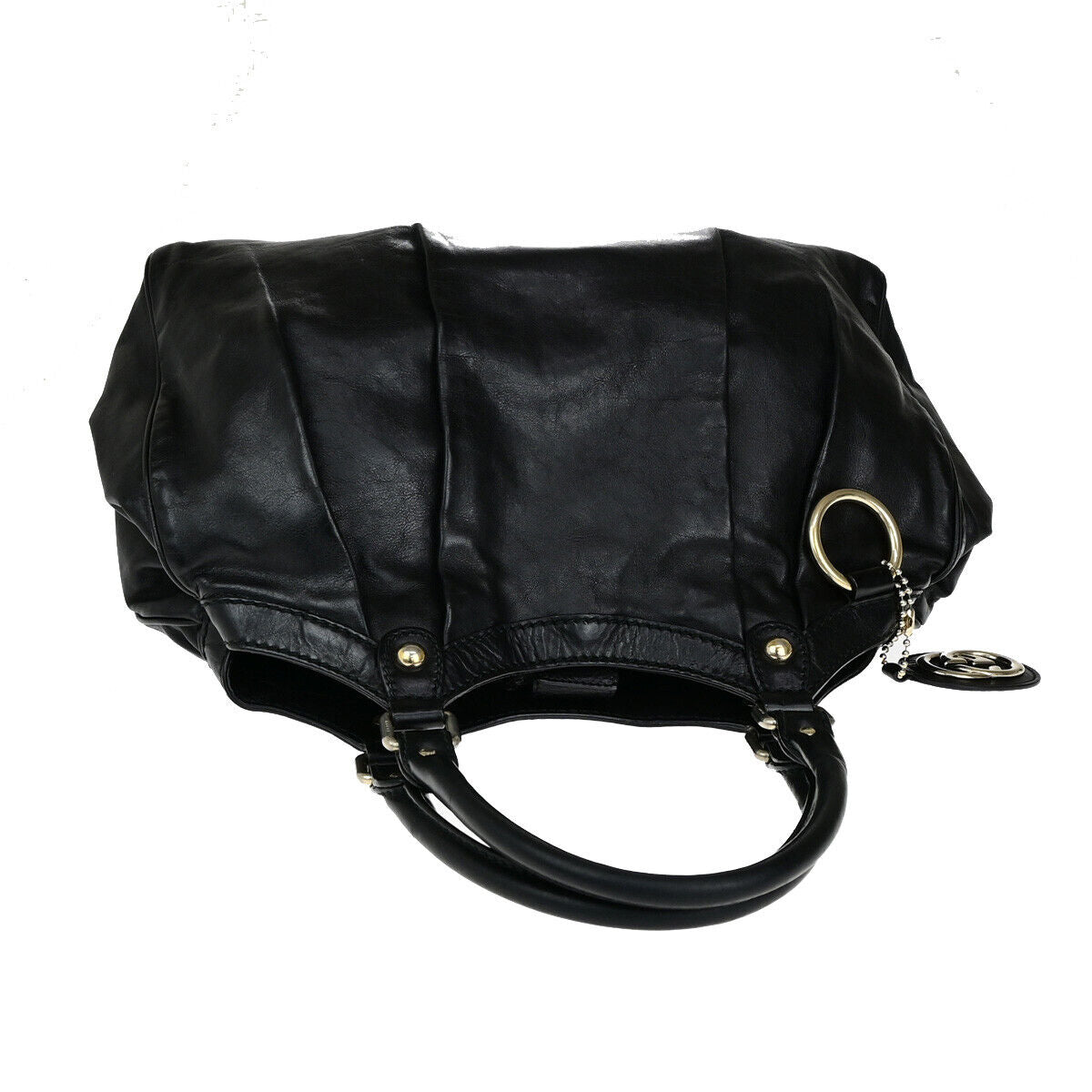 GUCCI GG Sukey Shoulder Hand Bag Guccissima Leather Black SHW 30SJ470