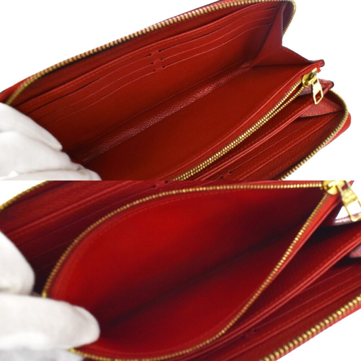 LOUIS VUITTON Zippy Wallet Long Wallet Monogram Empreinte Red M60737 84GA647