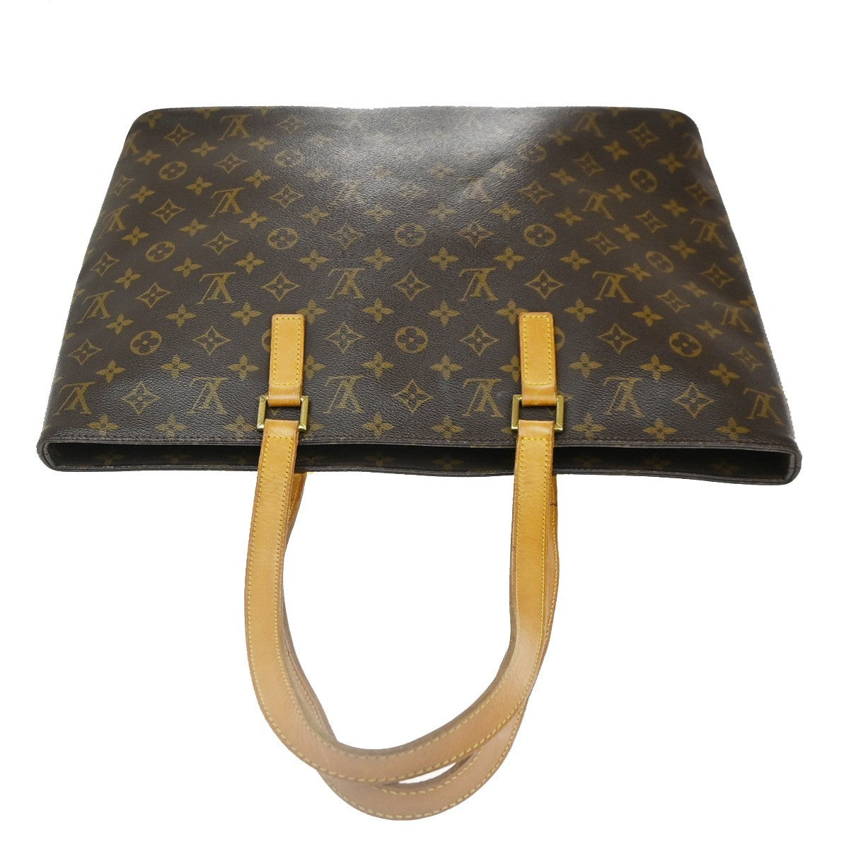 LOUIS VUITTON Logo Luco Shoulder Tote Bag Monogram Leather Brown M51155 74CA733