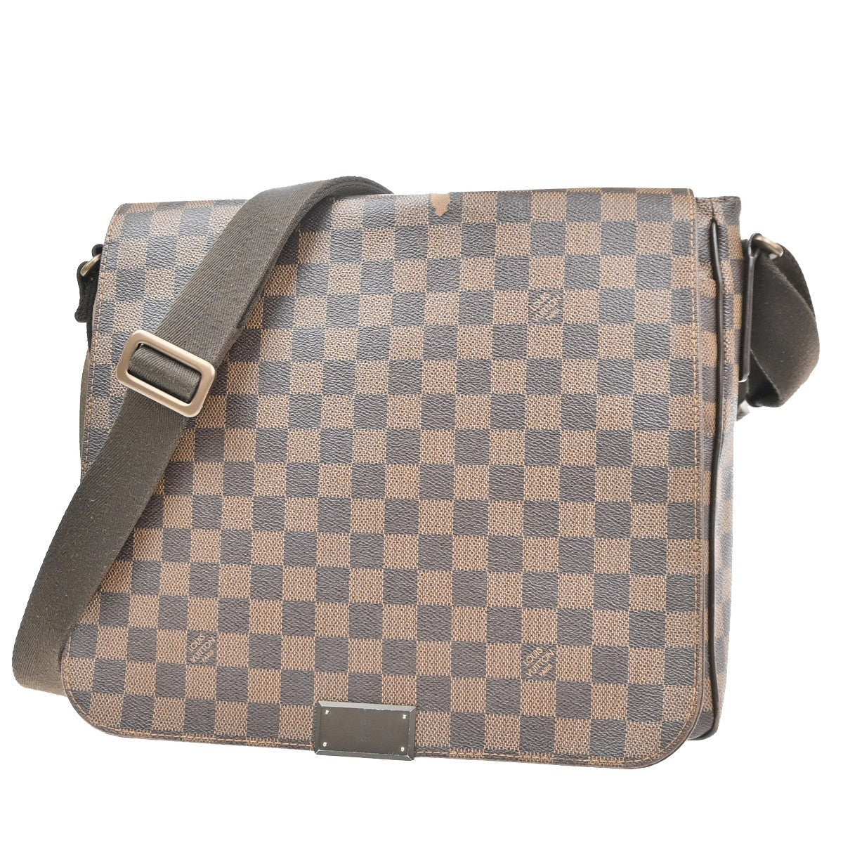 LOUIS VUITTON District MM Shoulder Bag Damier Ebene Leather Brown N41212 87MA625