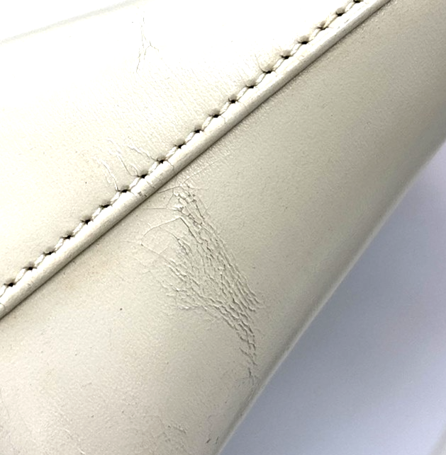 LOEWE Logo Shoulder Tote Hand Bag Leather Beige GHW Spain 67MA550
