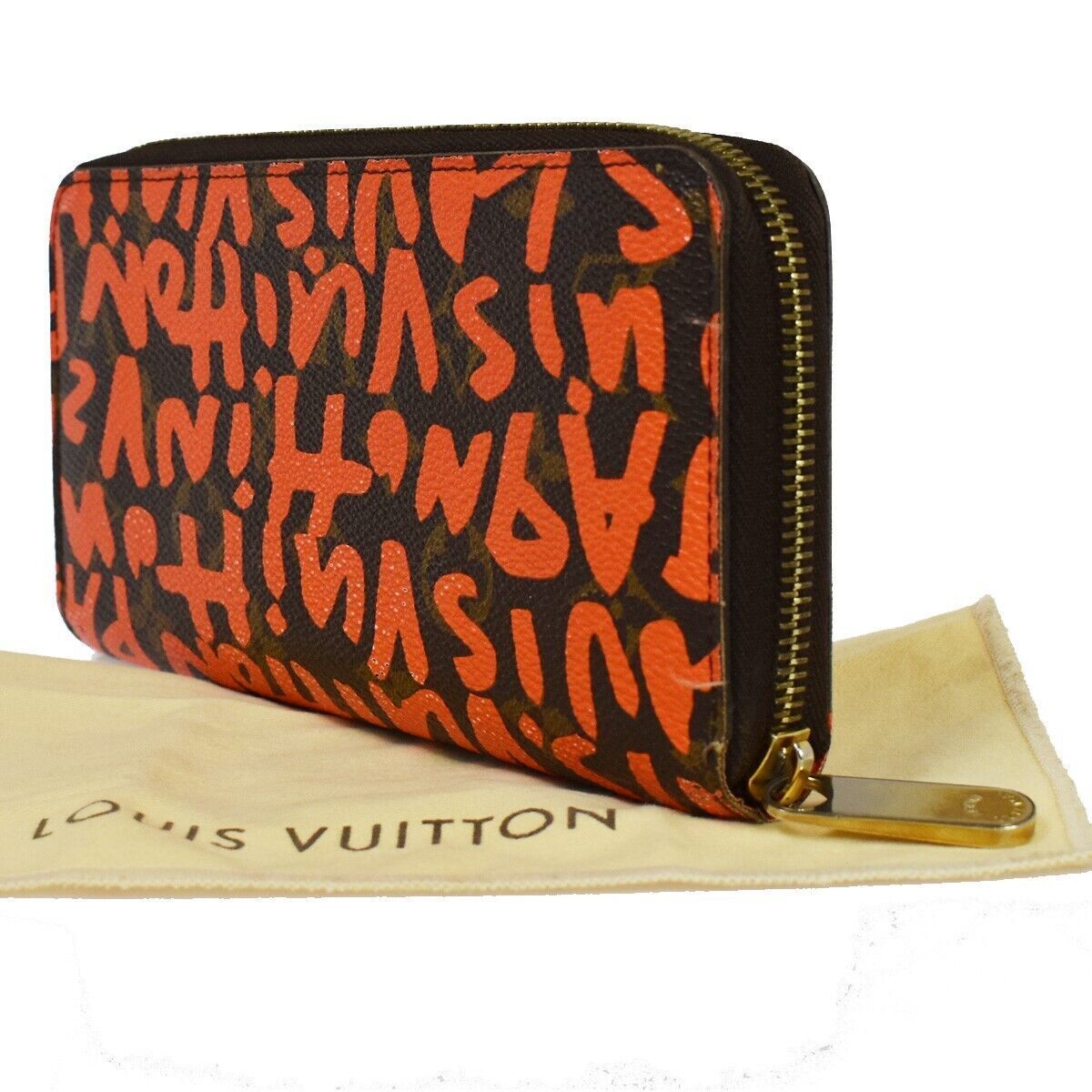 LOUIS VUITTON Zippy Wallet Long Bifold Monogram Graffiti Brown OE M93711 87YC247