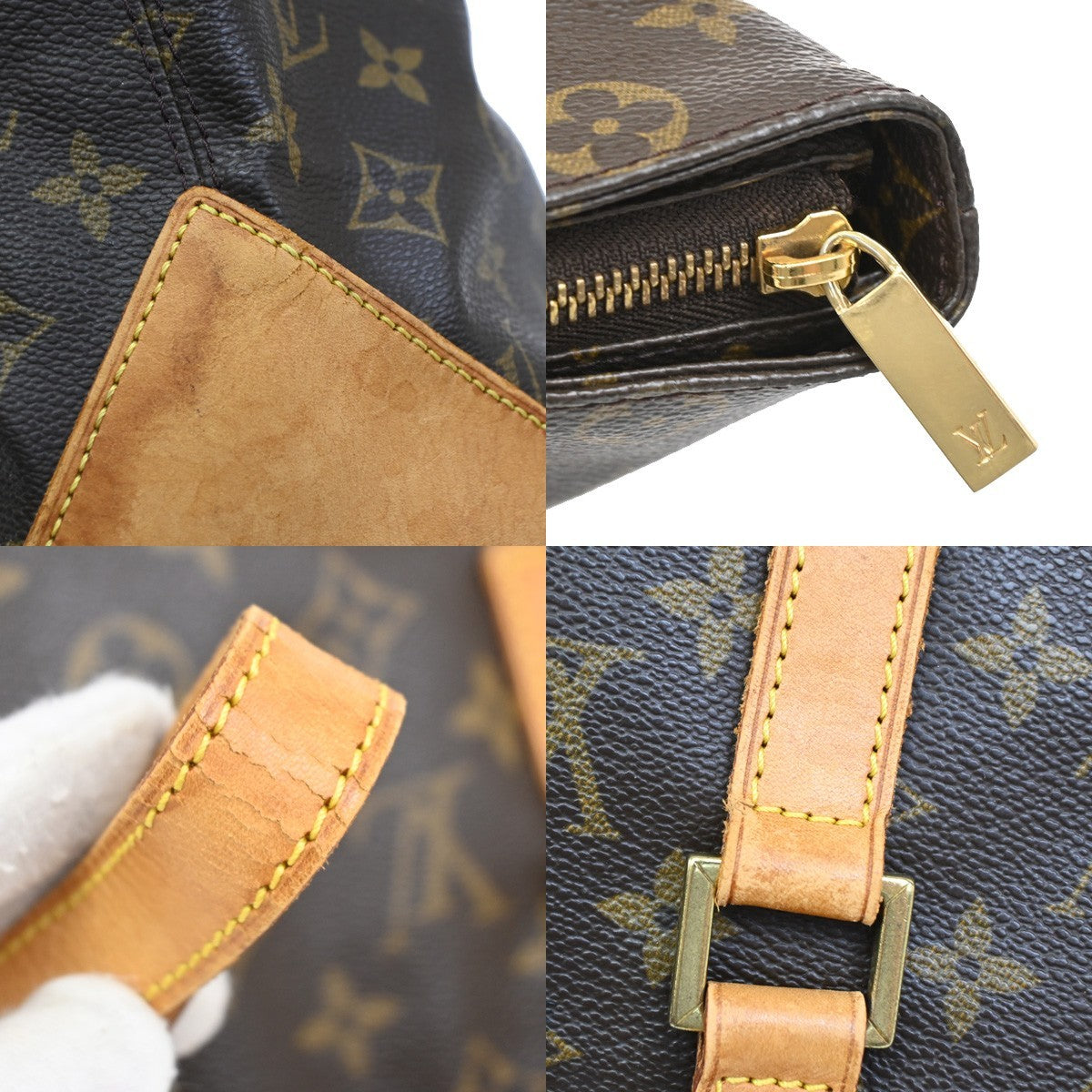 LOUIS VUITTON Cabas Mezzo Shoulder Bag Monogram Leather Brown M51151 34DA179
