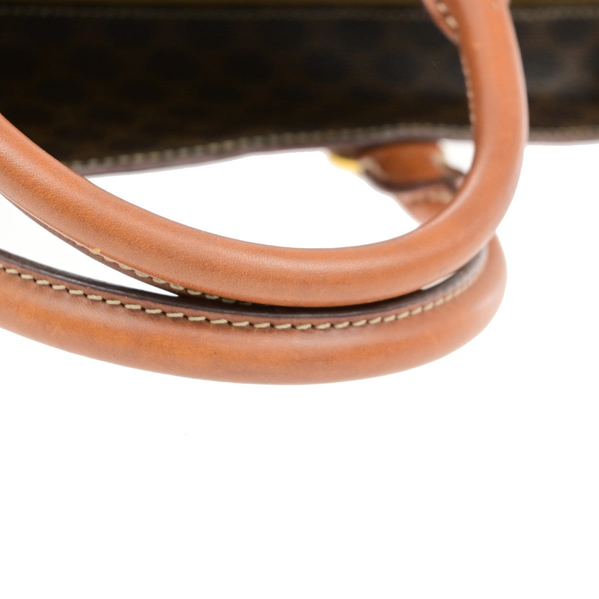 CELINE Logo Macadam Pattern Hand Bag PVC Leather Brown GHW Italy 60YH140