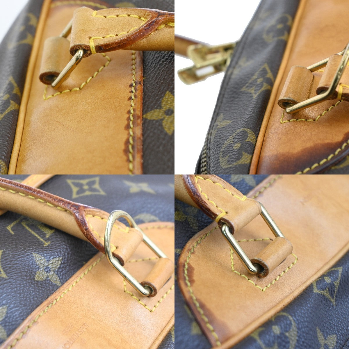 LOUIS VUITTON LV Logo Deauville Hand Bag Monogram Leather Brown M47270 31KC607