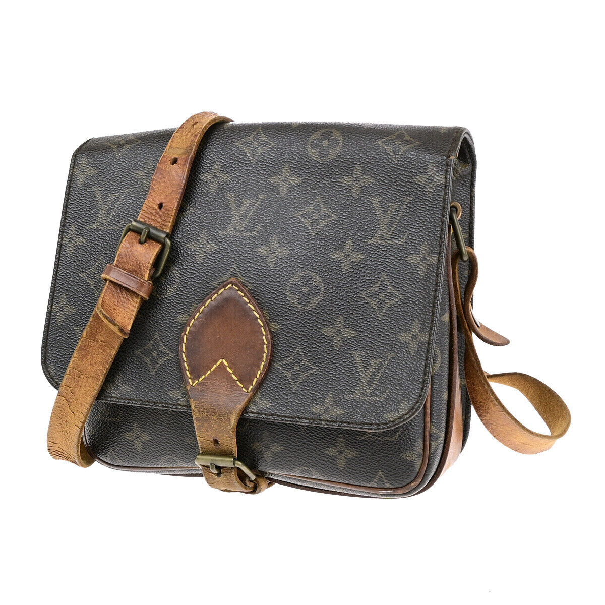 LOUIS VUITTON Cartouchiere MM Shoulder Bag Monogram Leather Brown M51253 61SH981