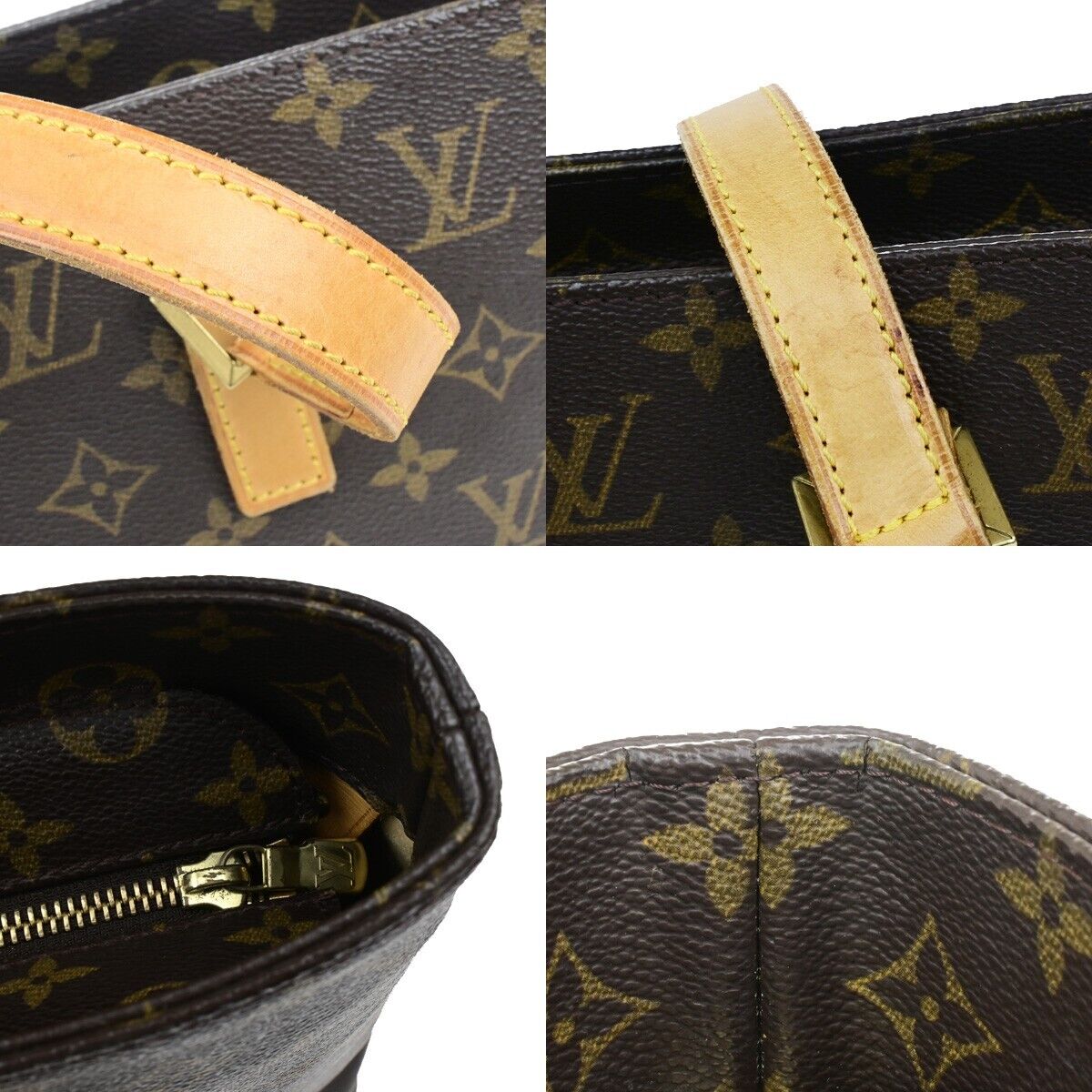 LOUIS VUITTON Logo Luco Shoulder Tote Bag Monogram Leather Brown M51155 34ED939