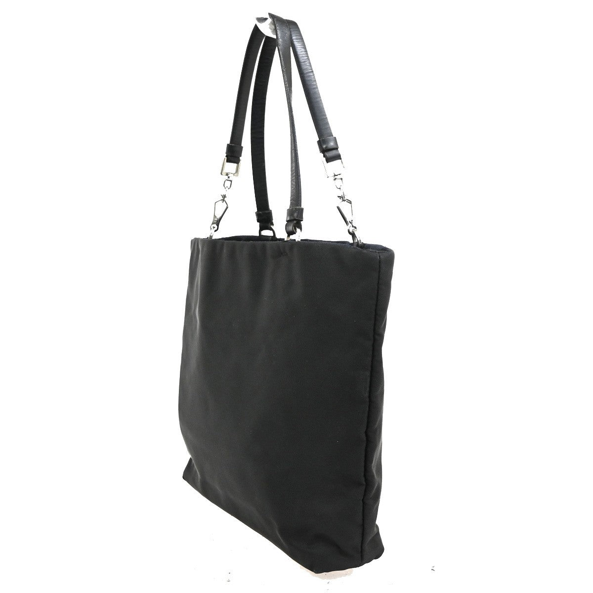 PRADA MILANO Logo Mini Hand Bag Leather Nylon Black SHW Italy 02TA689
