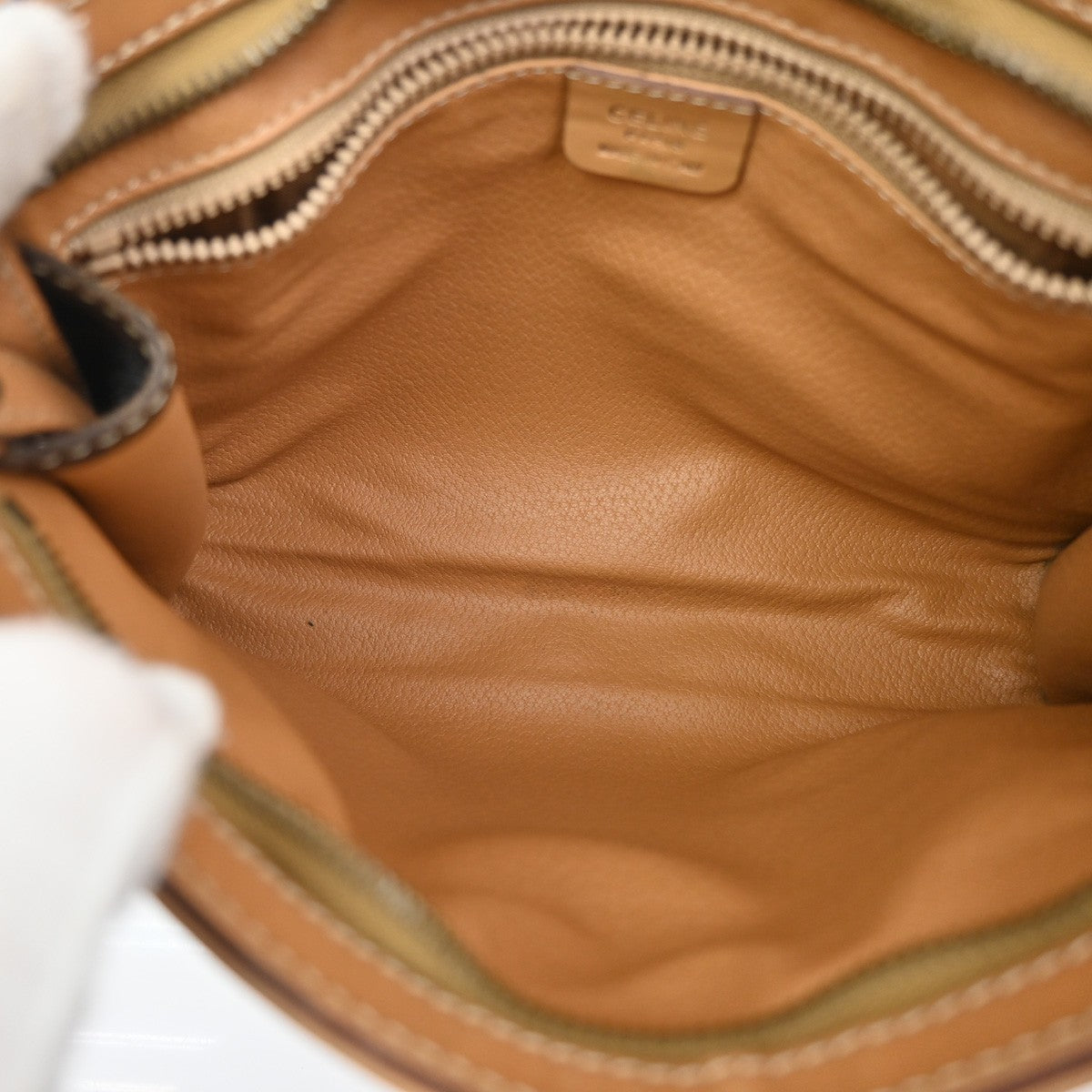 30.Live CELINE Macadam Pattern Clutch Pouch Bag PVC Leather Brown Italy 09KB626