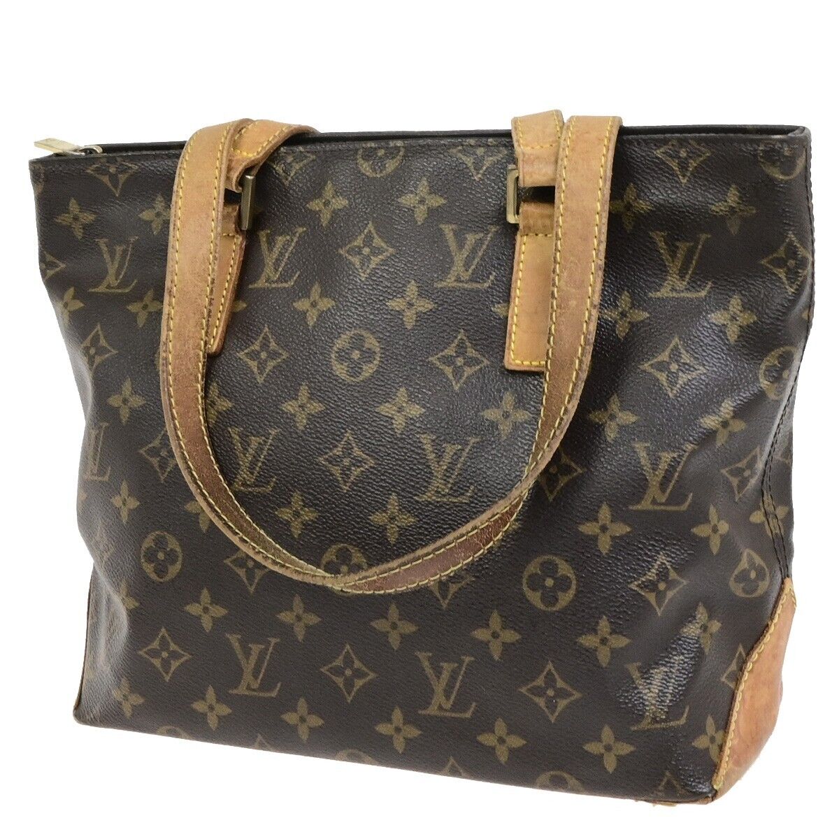 LOUIS VUITTON Cabas Piano Shoulder Bag Monogram Leather Brown M51148 62ED498