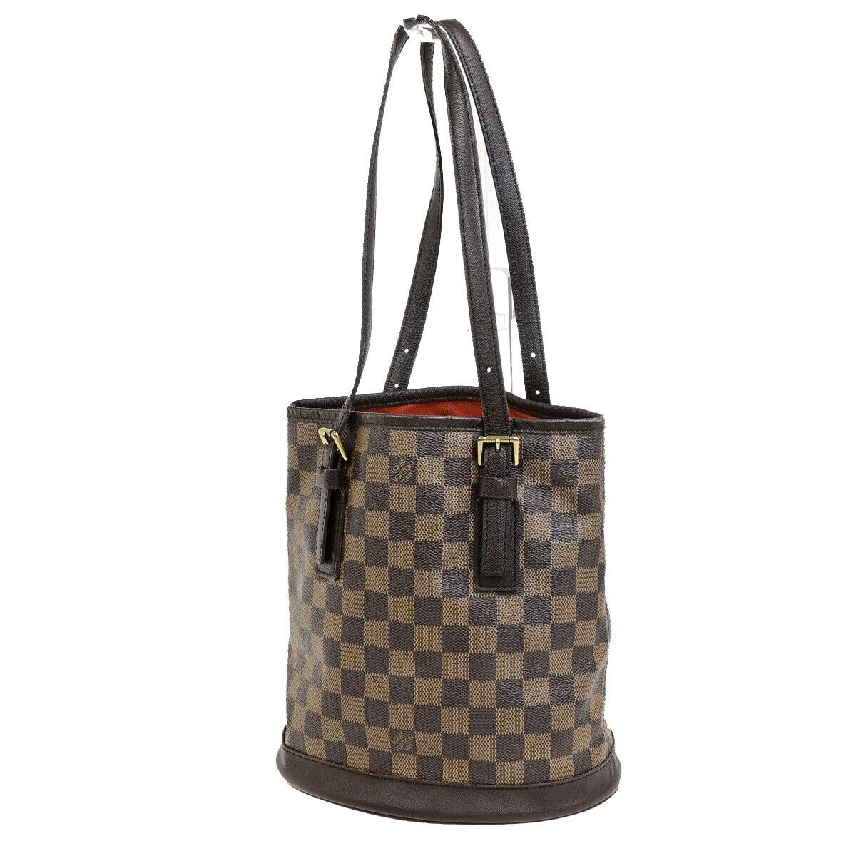 LOUIS VUITTON Marais Shoulder Bag Damier Ebene Leather Brown N42240 84EA283