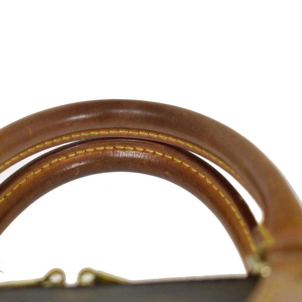 LOUIS VUITTON LV Logo Alma Hand Bag Monogram Leather Brown France M51130 83EA822