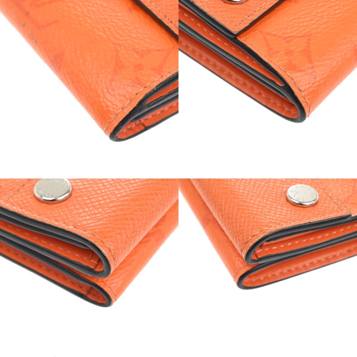 LOUIS VUITTON Wallet Compact Monogram Taiga Rama Leather Orange M69245 31CA642