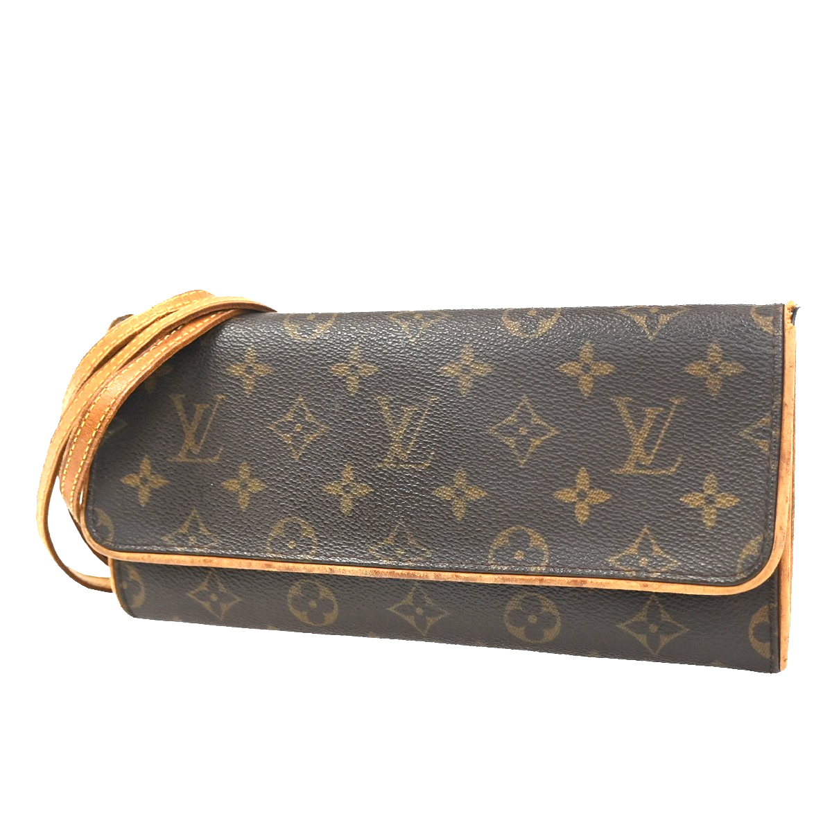 LOUIS VUITTON Pochette Twin GM 2Way Shoulder Bag Monogram Brown M51852 33KC733