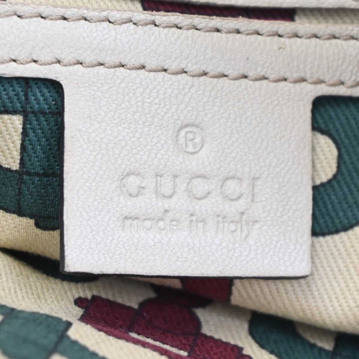 GUCCI Logo GG Pattern Guccissima​ Shoulder Bag Leather Beige GHW Italy 38CB035