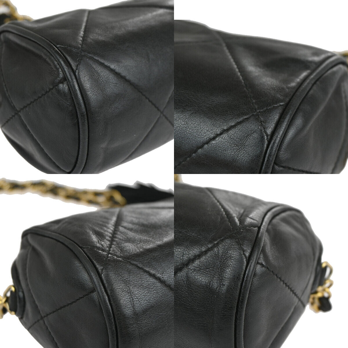 CHANEL CC Tassel Mini Matelasse Chain Shoulder Bag Leather BK Vintage 614RJ709