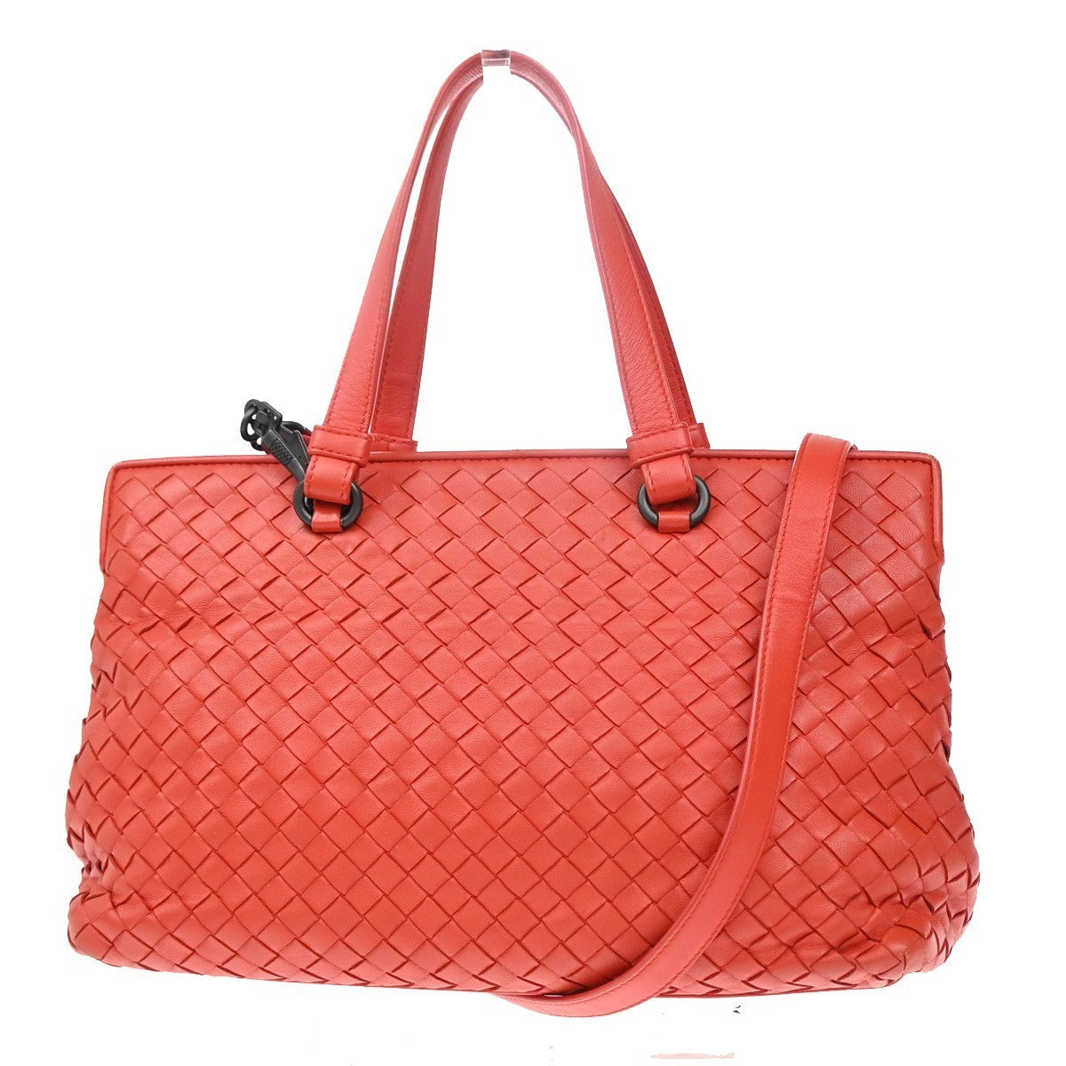 BOTTEGA VENETA Logo Intrecciato 2way Shoulder Hand Bag Leather Red Italy 99MA144
