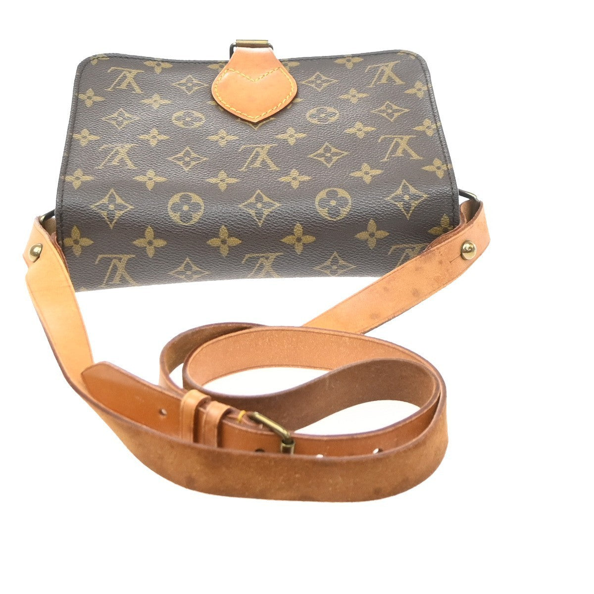LOUIS VUITTON Cartouchiere MM Shoulder Bag Monogram Leather Brown M51253 85KD121