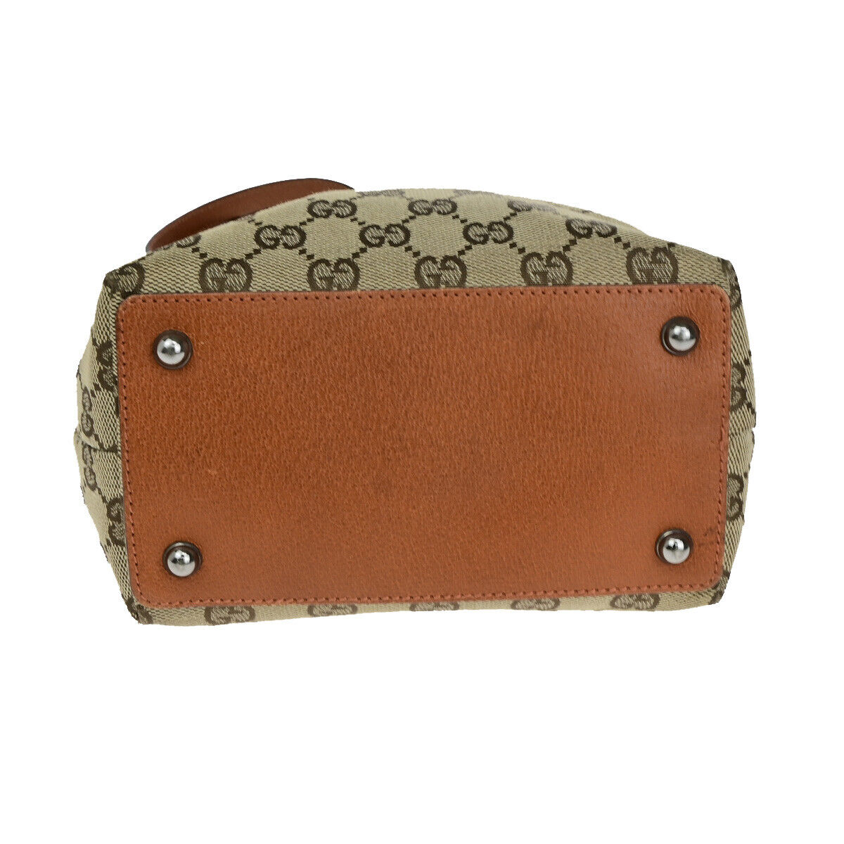 GUCCI Logo GG Pattern Shoulder Bag Canvas Leather Brown Orange SHW Italy 36YF524
