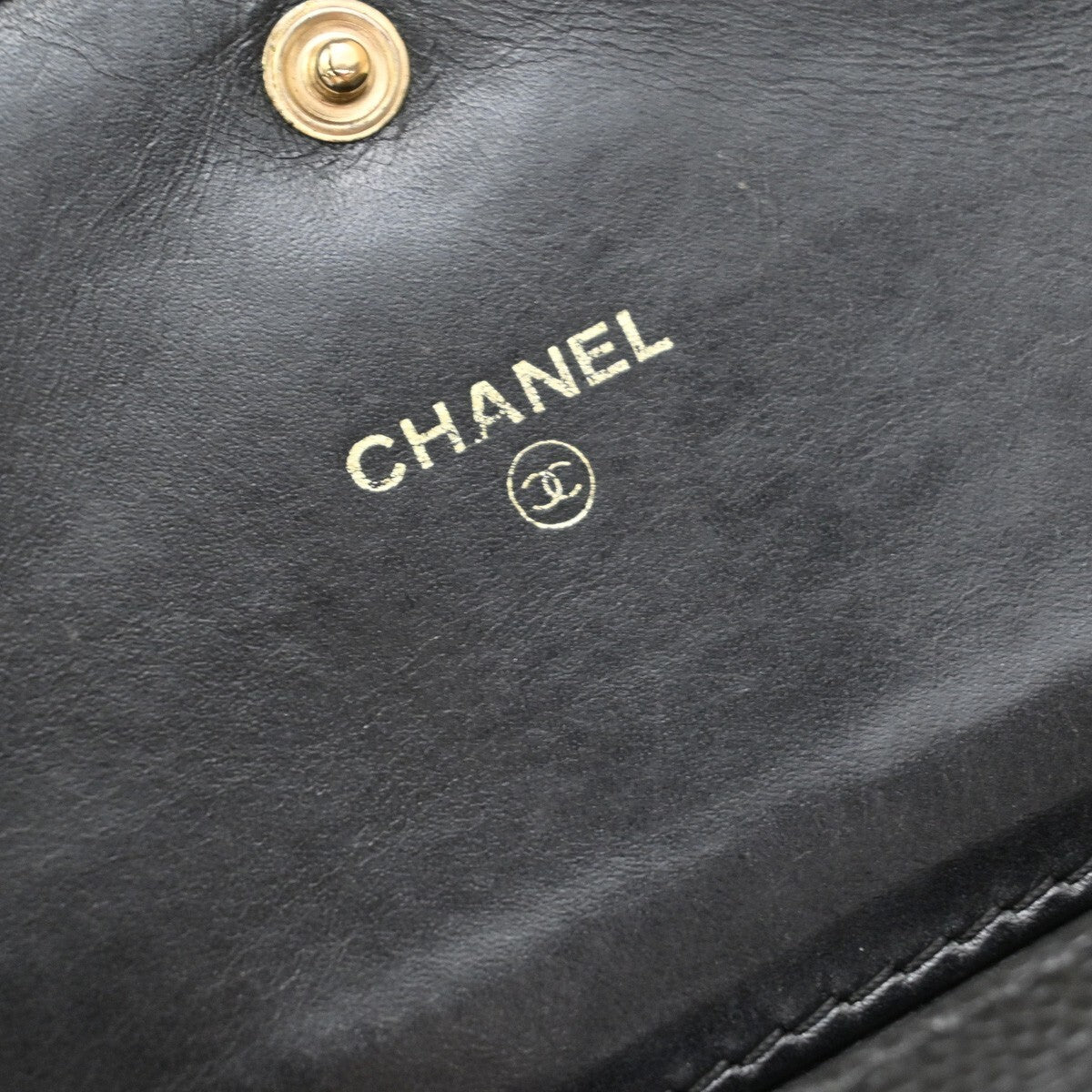 CHANEL CC Logo Bifold Long Wallet Grained Calfskin Leather Black 87RF251