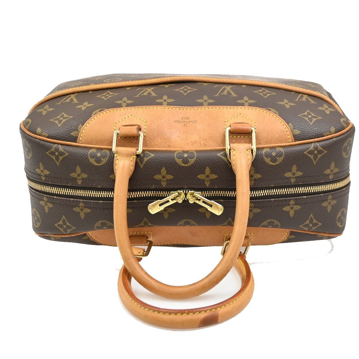 LOUIS VUITTON LV Logo Deauville Hand Bag Monogram Leather Brown M47270 88TA717