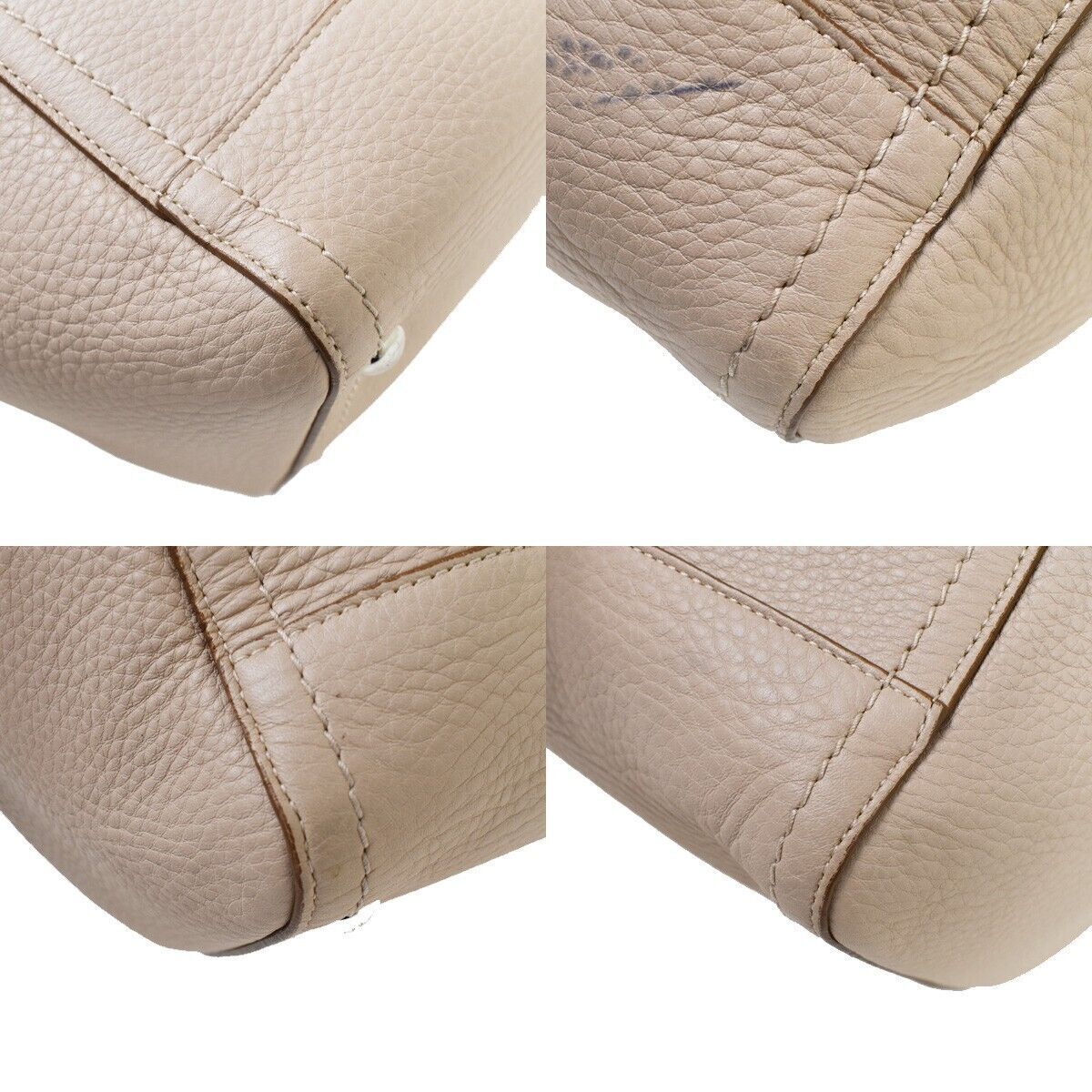 SALVATORE FERRAGAMO Gancini Shoulder Tote Bag Leather Pink Silver Italy 31YB787