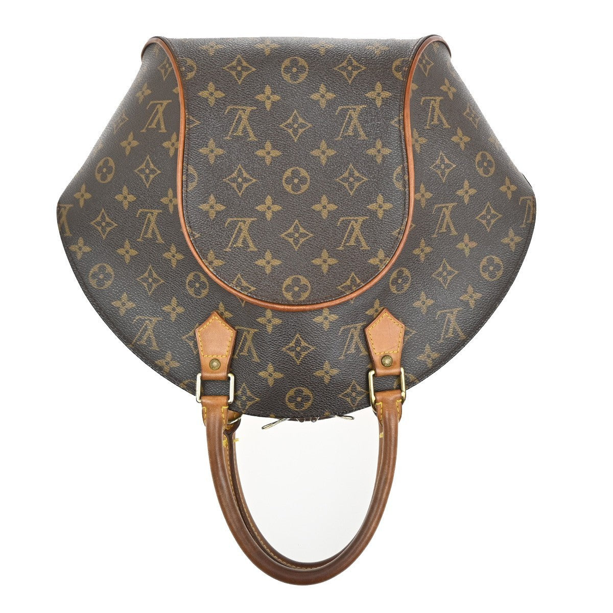 LOUIS VUITTON LV Logos Ellipse MM Hand Bag Monogram Leather Brown M51126 70TA322