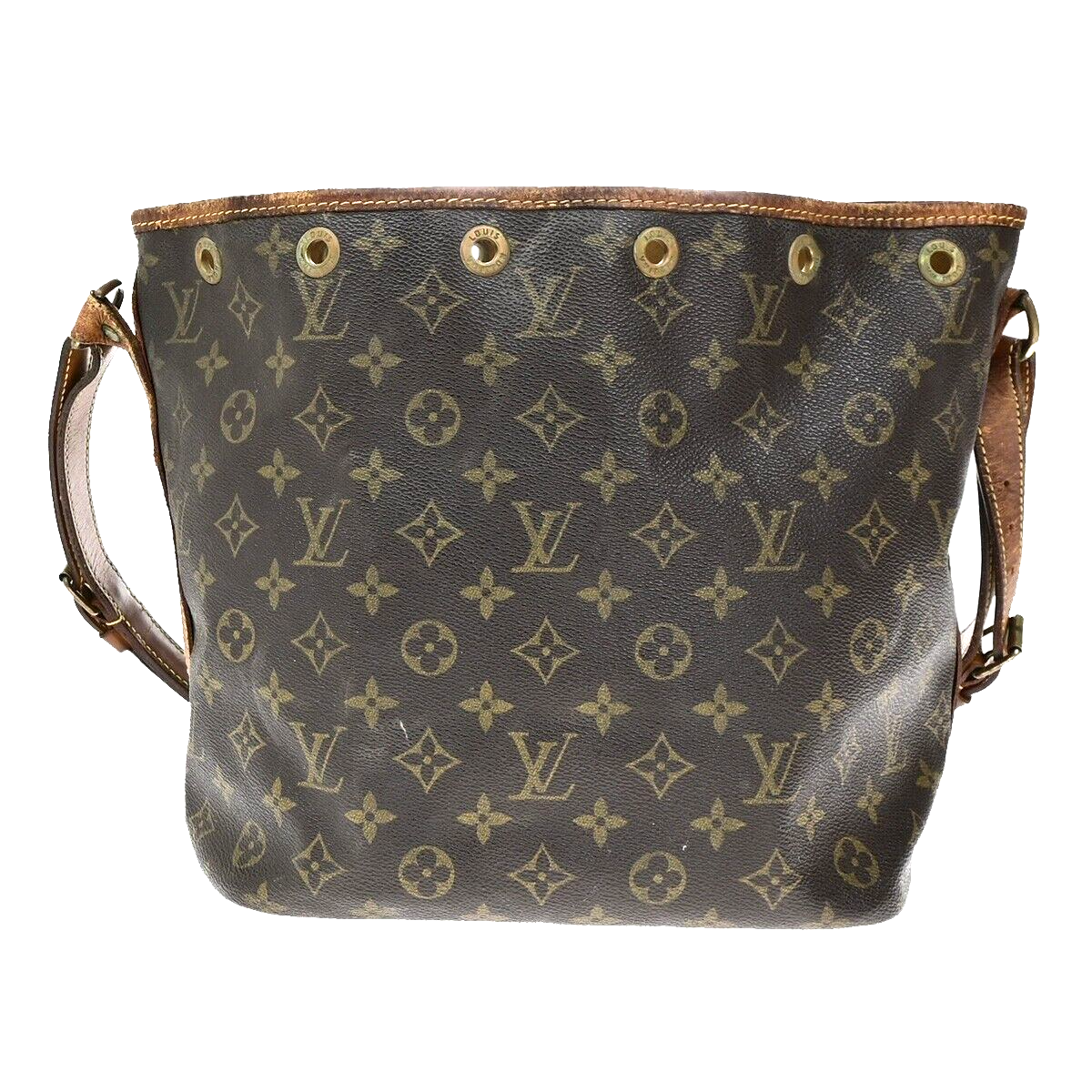 LOUIS VUITTON Petit Noe Drawstring Shoulder Bag Monogram Leather M42226 62ED538