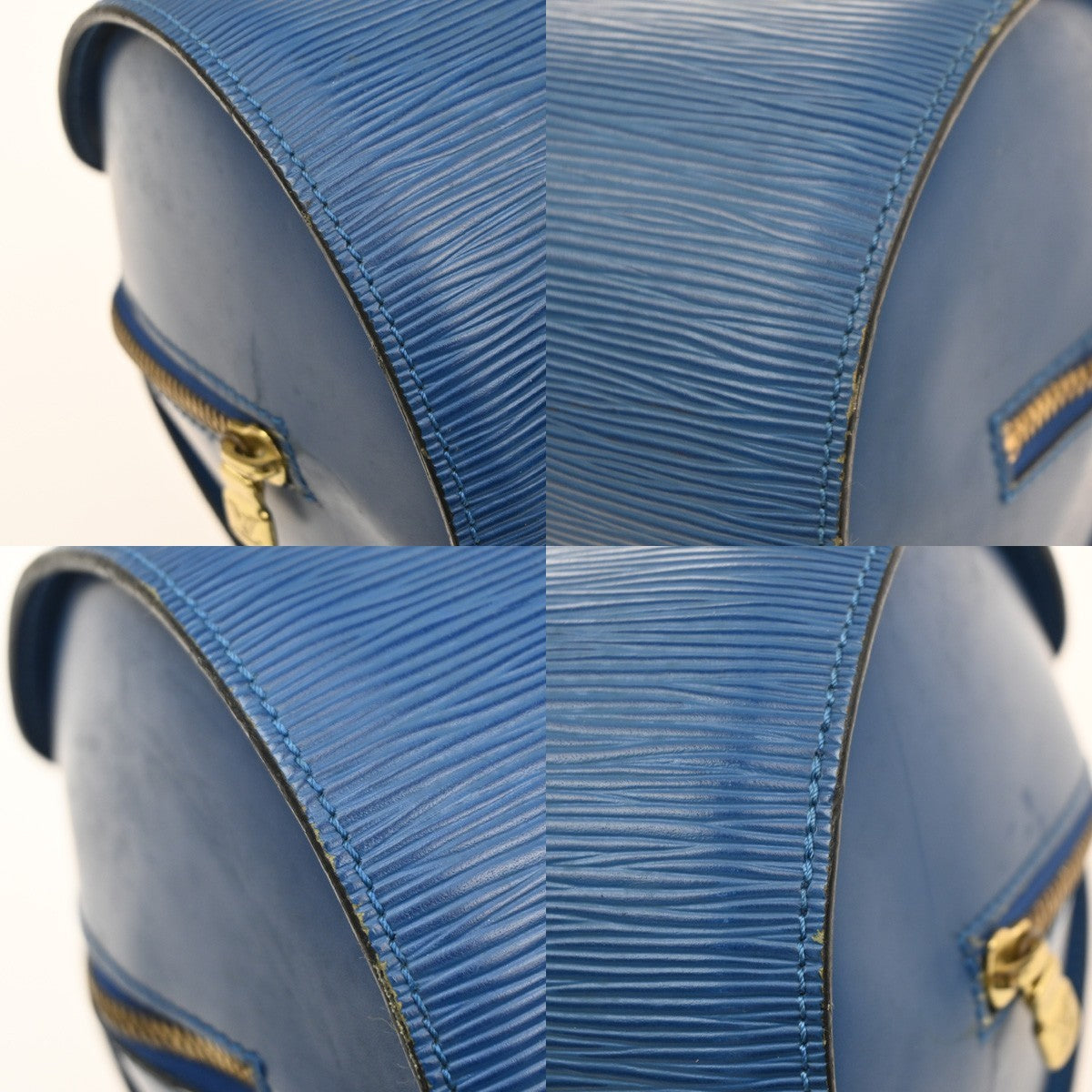 LOUIS VUITTON LV Logo Soufflot Hand Bag Epi Leather Blue France M52225 83YJ139