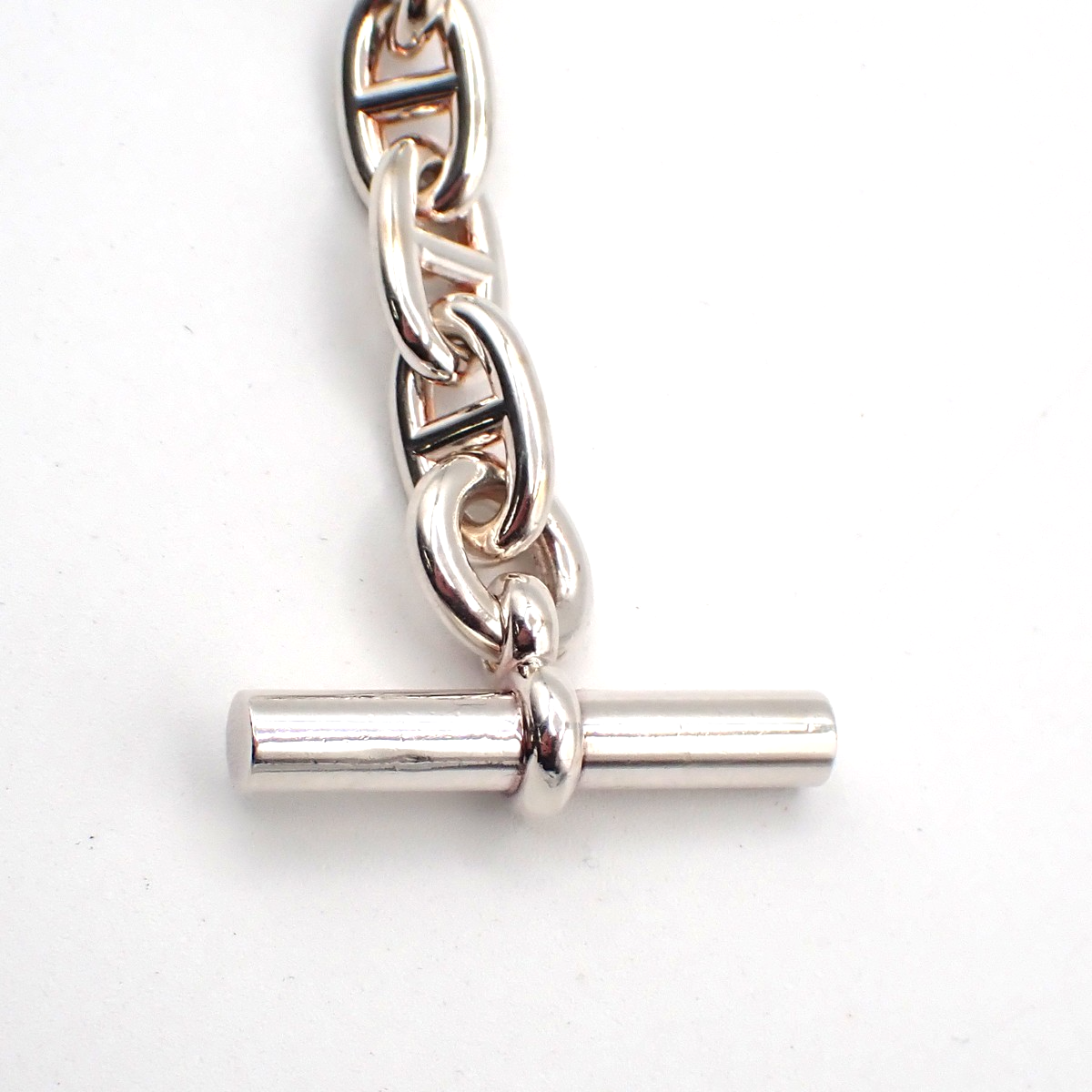 HERMES Logo Chaine D'ancre MM Chain Bracelet  14 Link Silver Ag925 385LC608