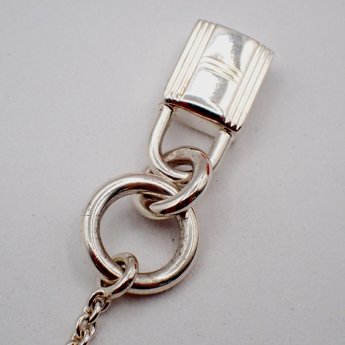 HERMES Logo Amulet Cadena Chain Necklace Pendant silver 925 France 72LC618
