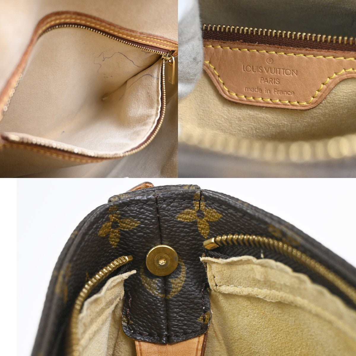 LOUIS VUITTON Logo Looping GM Shoulder Bag Monogram Leather Brown M51145 82YJ023